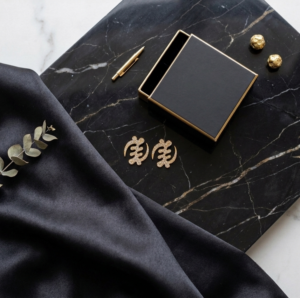 Gye Nyame Adinkra Rhinestone Stud Earrings