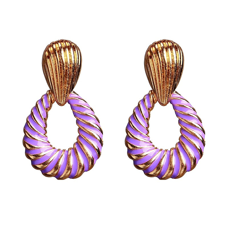 Striped Purple Nikki Earrings
