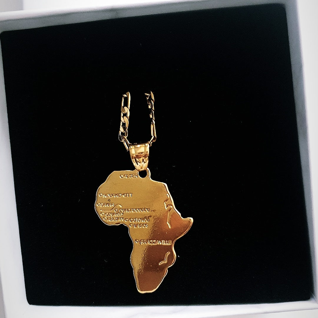African Map Necklace