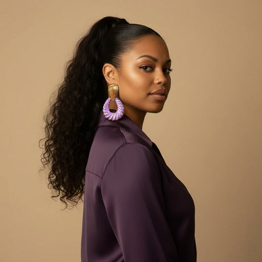 Striped Purple Nikki Earrings
