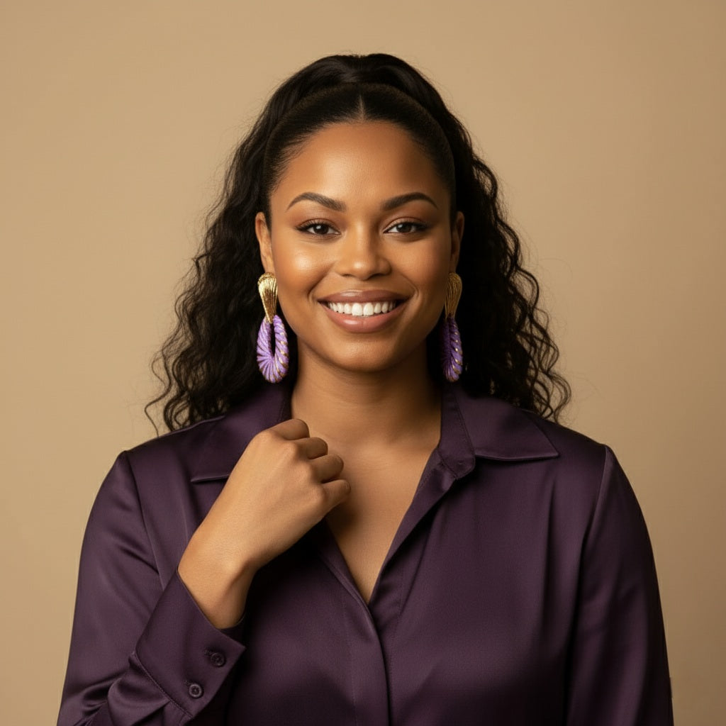 Striped Purple Nikki Earrings