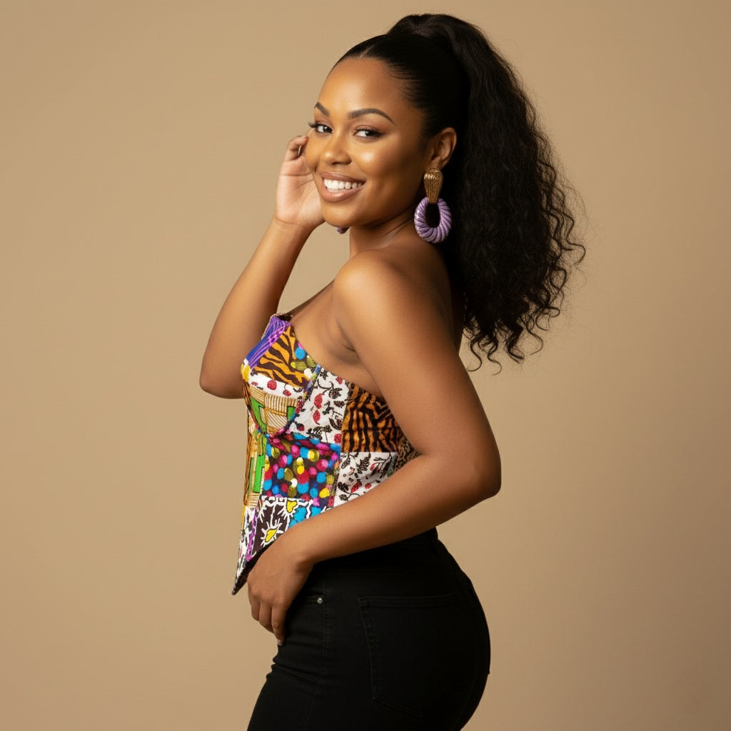 Tallulah African Print Corset Top