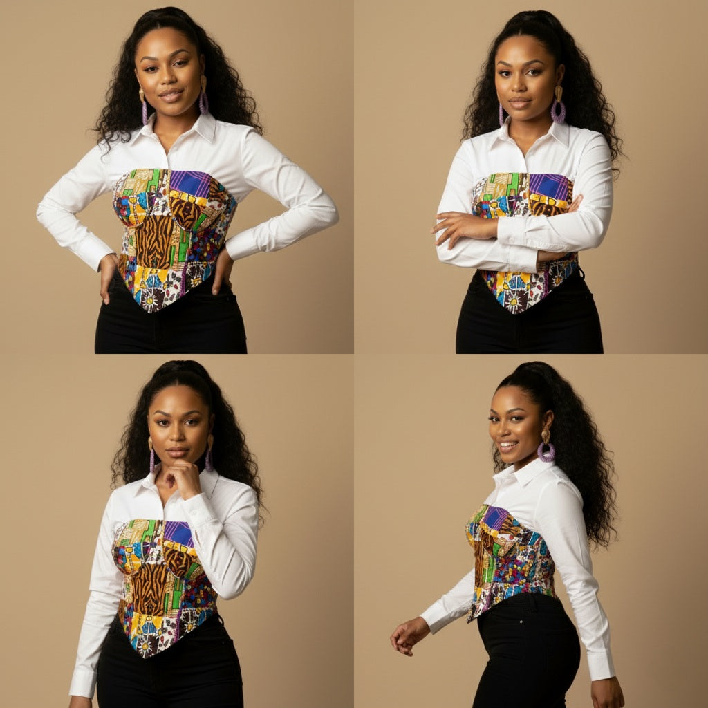 Tallulah African Print Corset Top