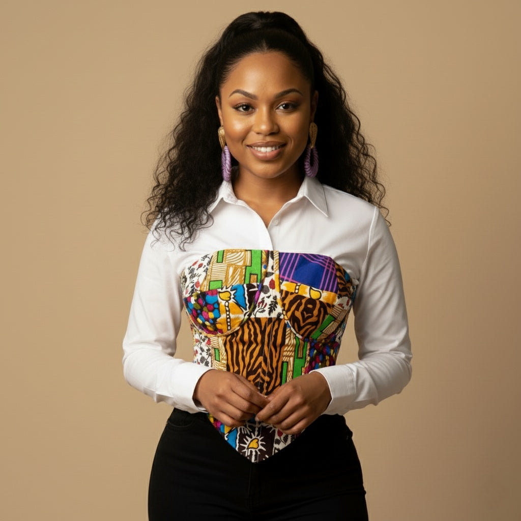 Tallulah African Print Corset Top