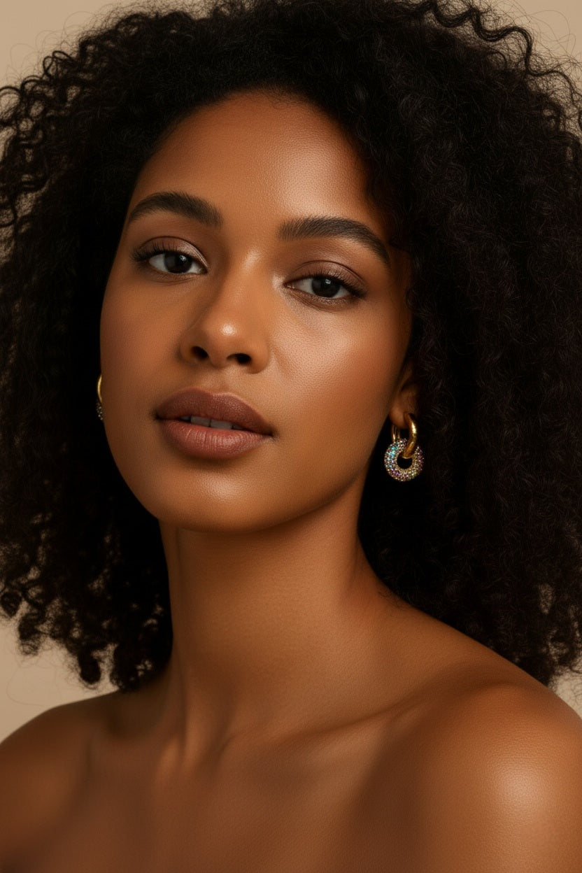 Zoey Rainbow Charm Hoop Earrings