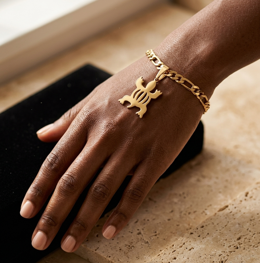 Crocodile Adinkra Pendant Bracelet