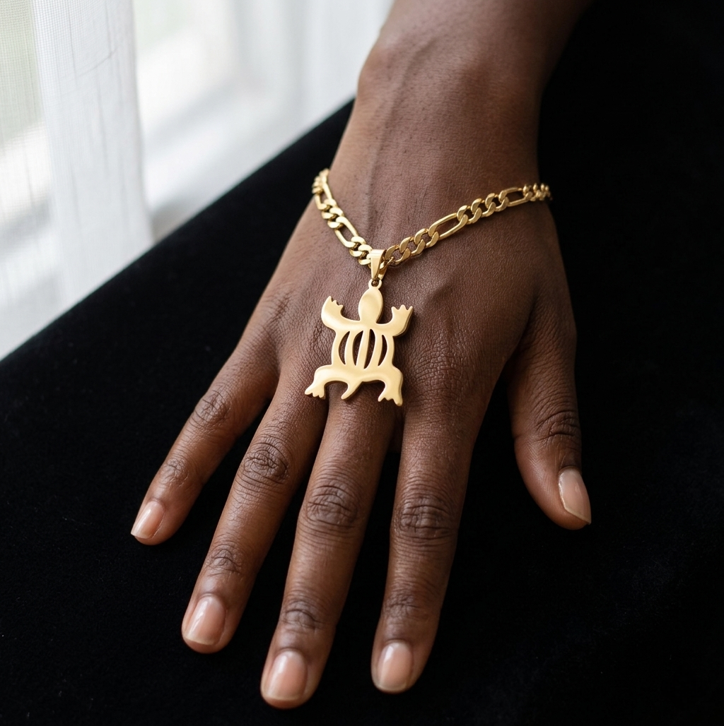 Crocodile Adinkra Pendant Bracelet