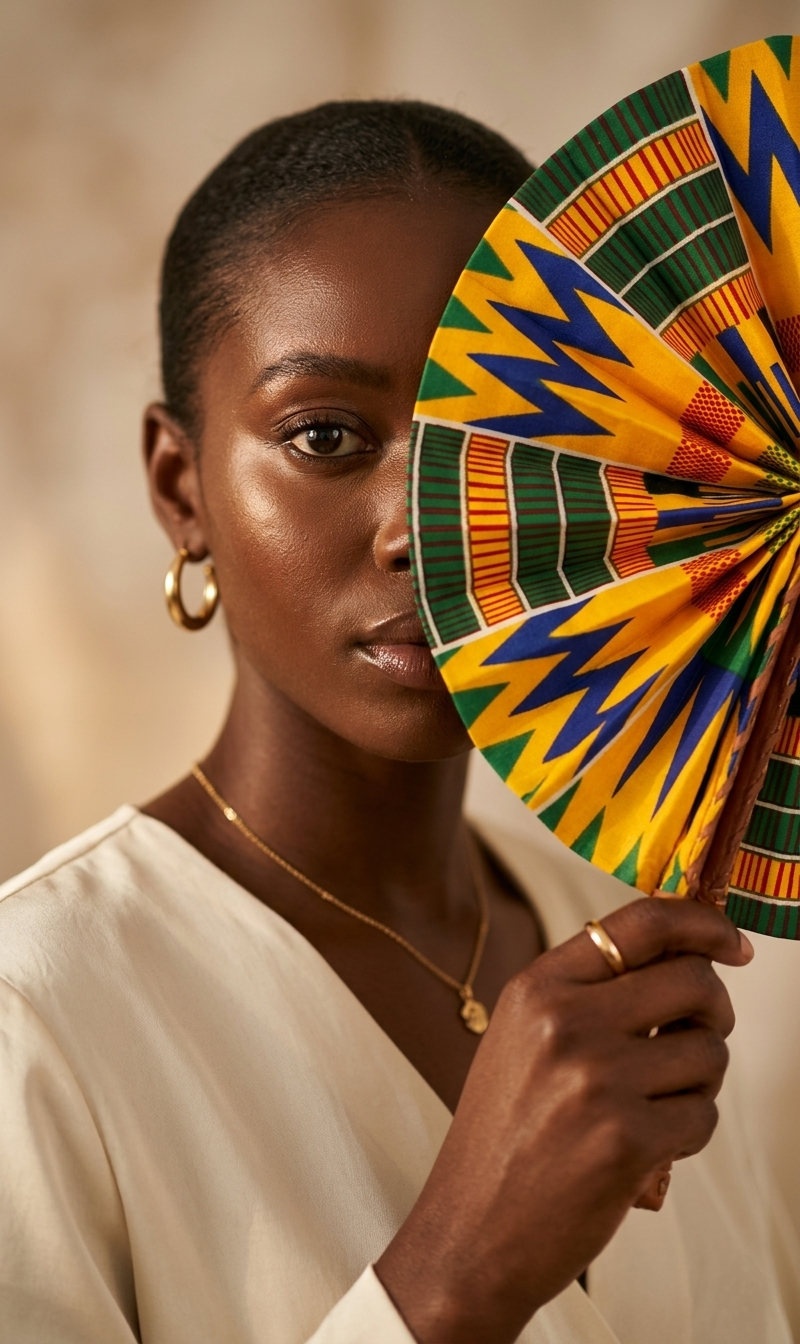 Isis African Print Handheld Fan