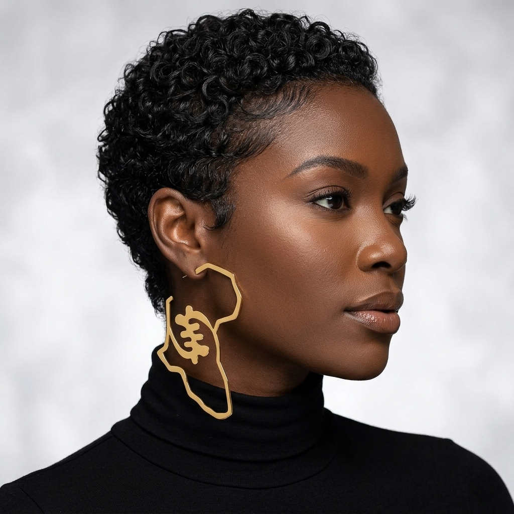 Gye Nyame Adinkra Hoop Earrings