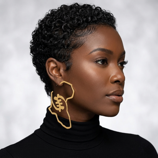 Gye Nyame Adinkra Hoop Earrings