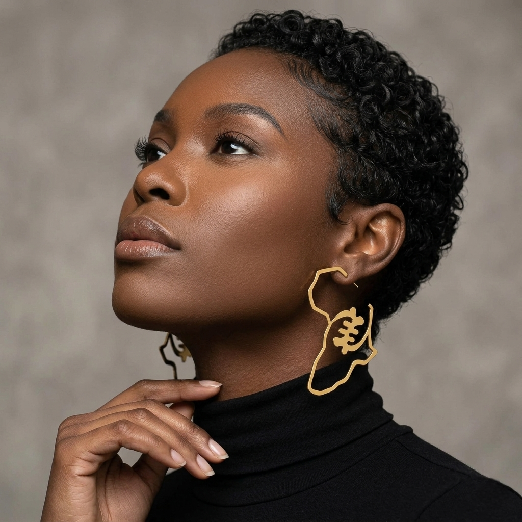 Gye Nyame Adinkra Hoop Earrings