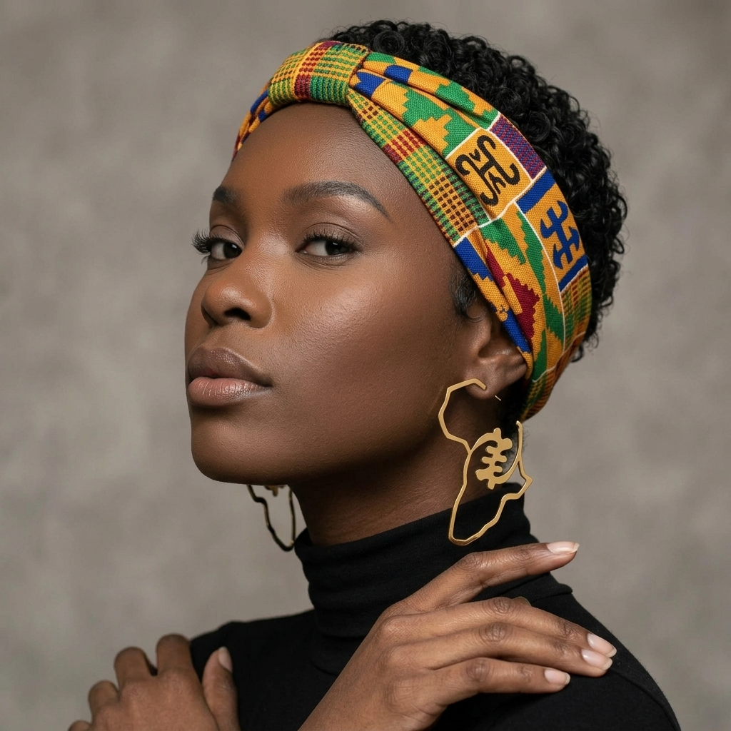 Gye Nyame Adinkra Hoop Earrings