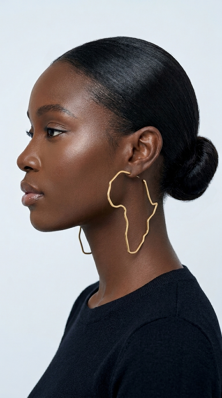 Sasha African Map Hoop Earrings