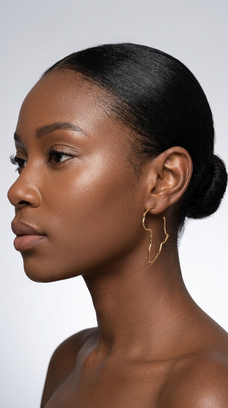 Sasha African Map Hoop Earrings
