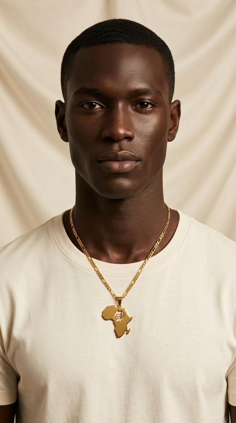 Gye Nyame Africa Map Necklace