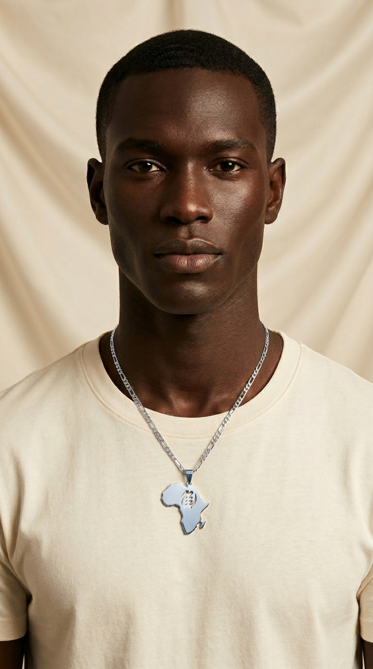 Gye Nyame Africa Map Necklace
