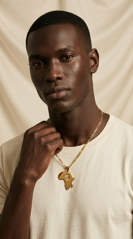 Gye Nyame Africa Map Necklace