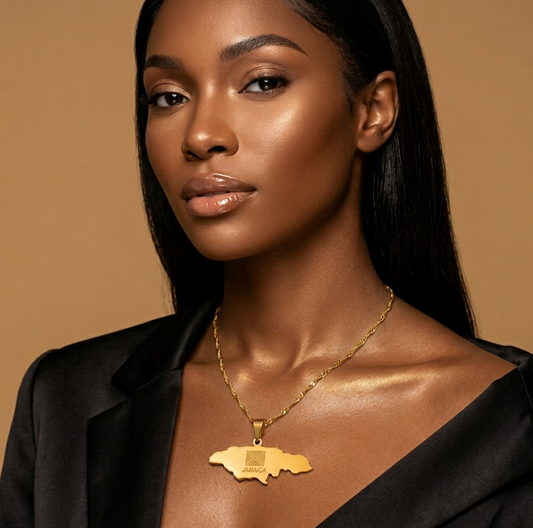 Jamaican Map Necklace