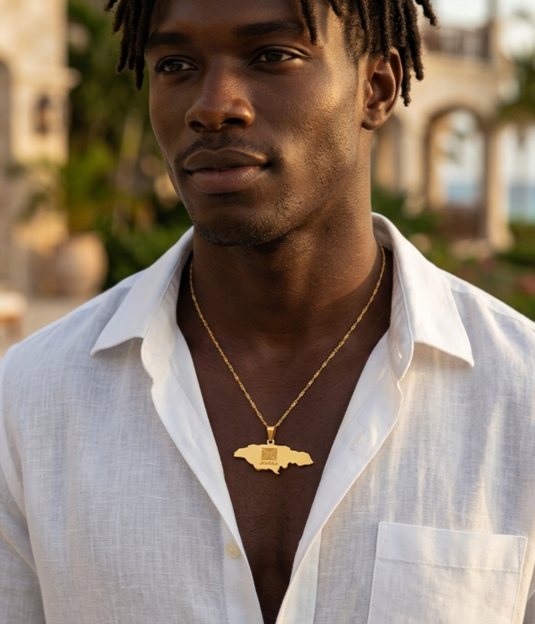 Jamaican Map Necklace