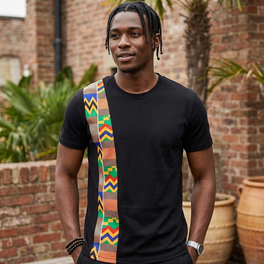 Men’s Kente Striped T-Shirt