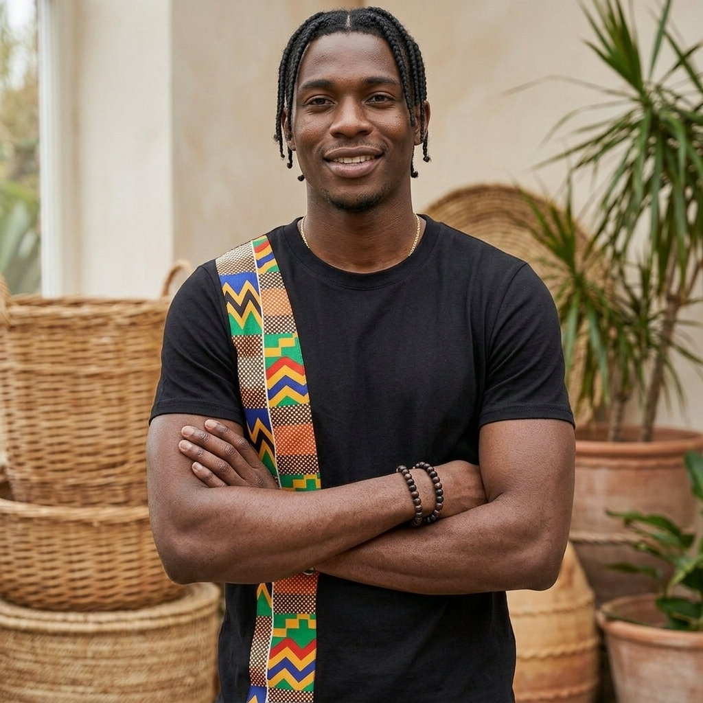 Men’s Kente Striped T-Shirt