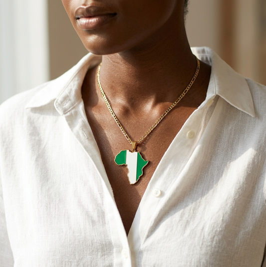 Nigeria African Map Necklace