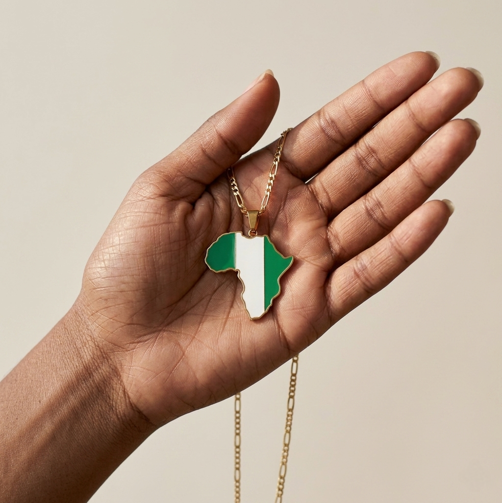 Nigeria African Map Necklace