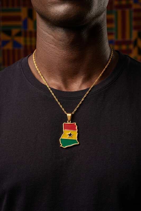 Ghana Flag Pendant Necklace