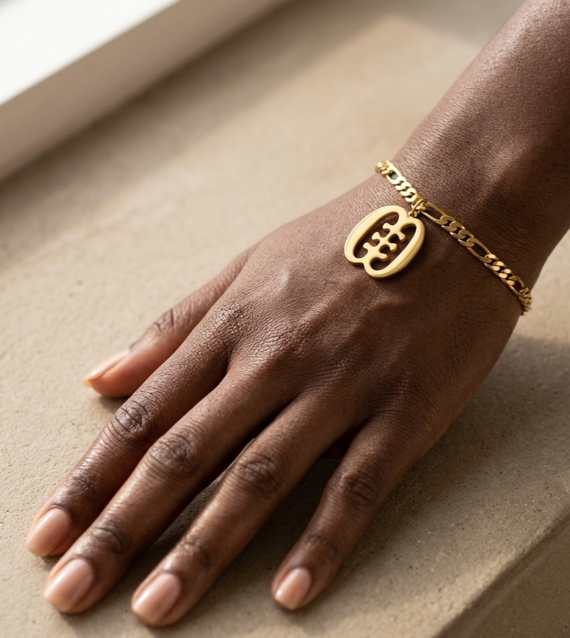 Teeth and Tongue Adinkra Pendant Bracelet