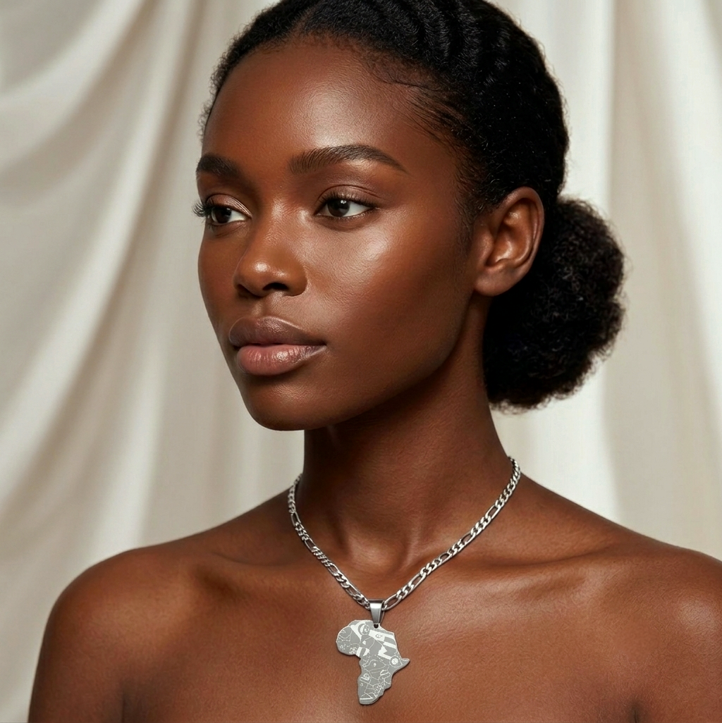 African Flag Pendant Necklace