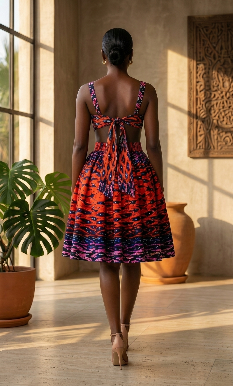 Dzifa African Print Tie-Back Top & Maxi Skirt Set