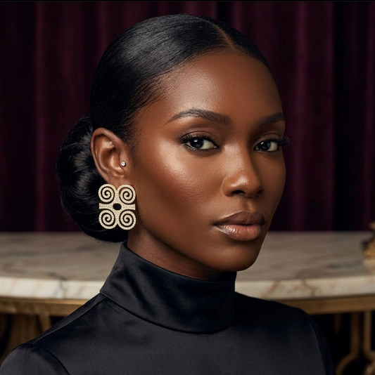 Dwennimmen Adinkra Rhinestone Stud Earrings