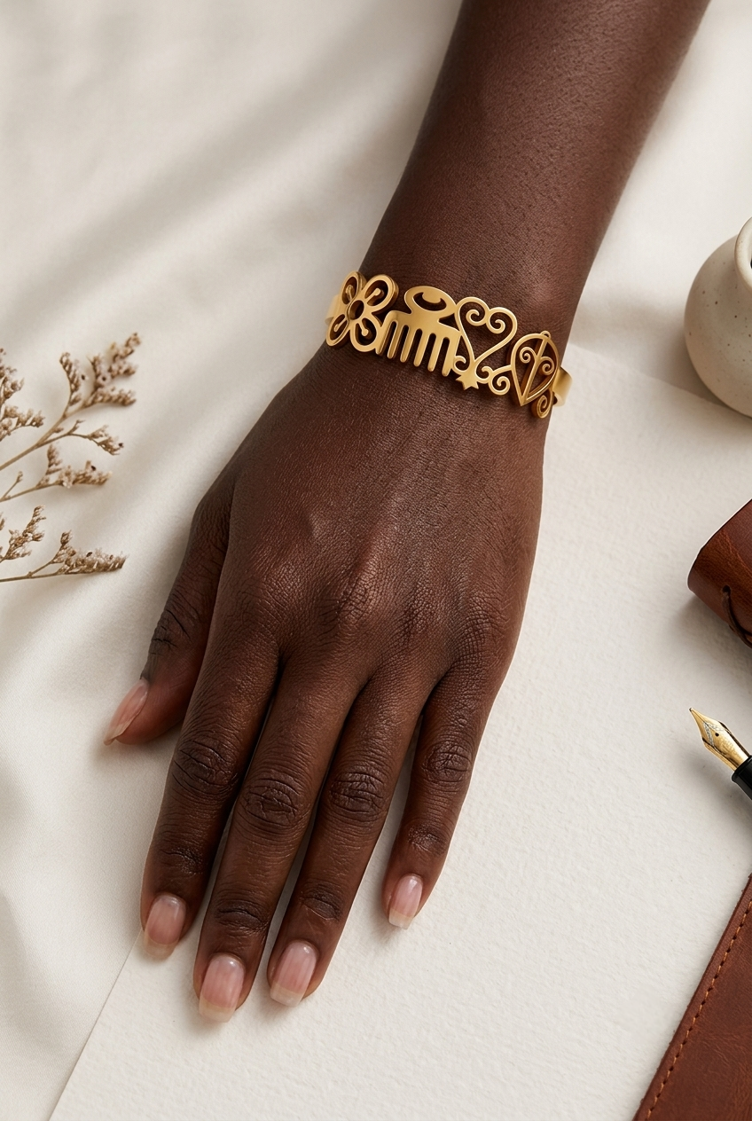 Custom Adinkra Symbol Bangle