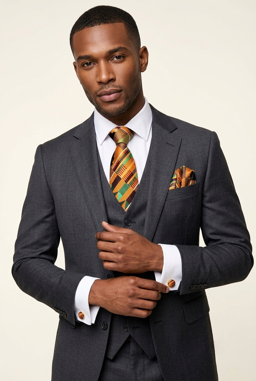 Heritage Kente 3 Piece Necktie Set