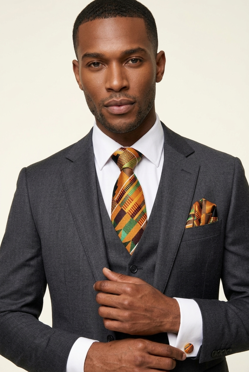 Heritage Kente 3 Piece Necktie Set