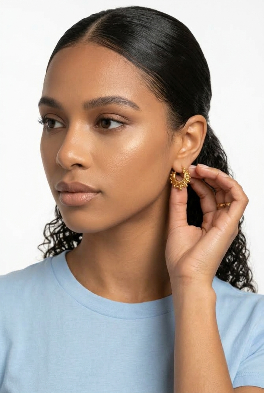 Adanna Ornate Hoop Earrings