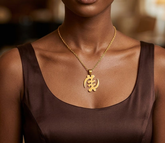 Gye Nyame Necklace And Earrings Set