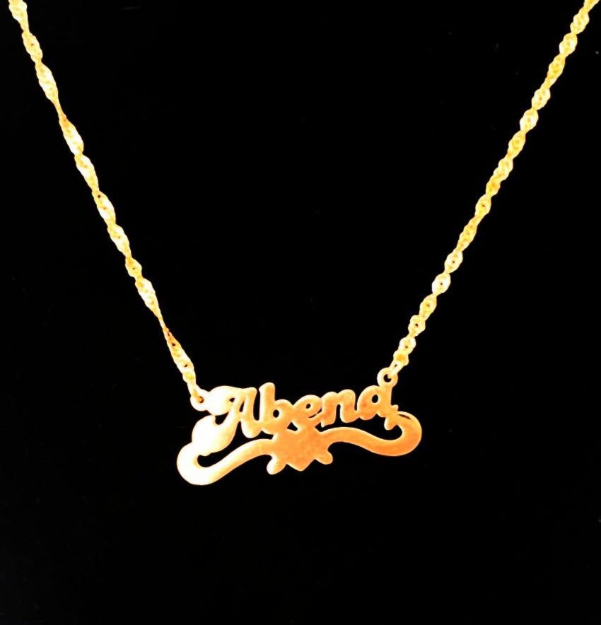 Abena Personalised Name Necklace – Custom Gold Plated Necklace