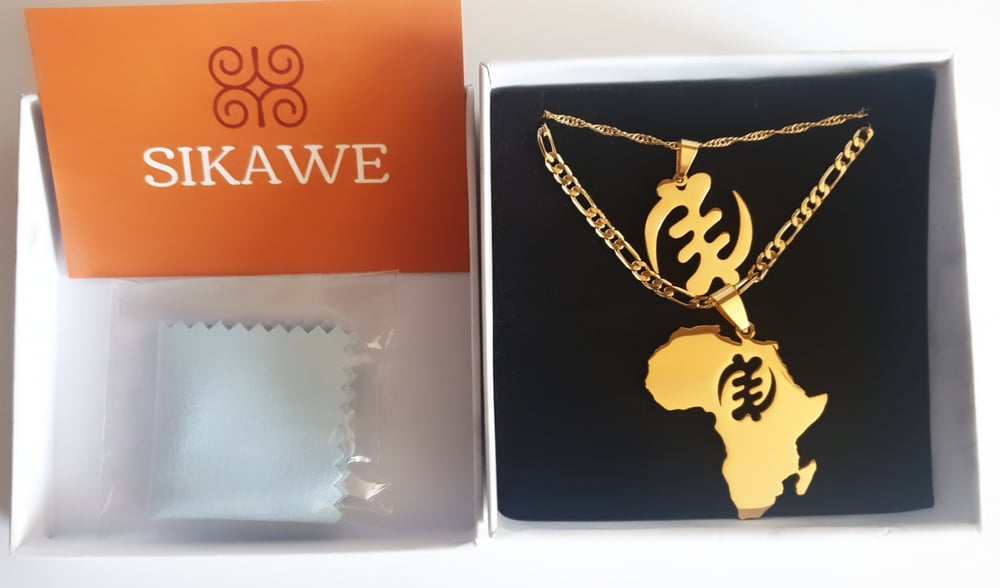 Gye Nyame Africa Map Necklace