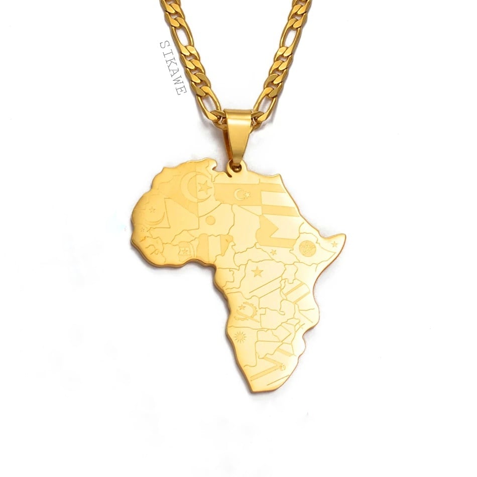 African Flag Pendant Necklace