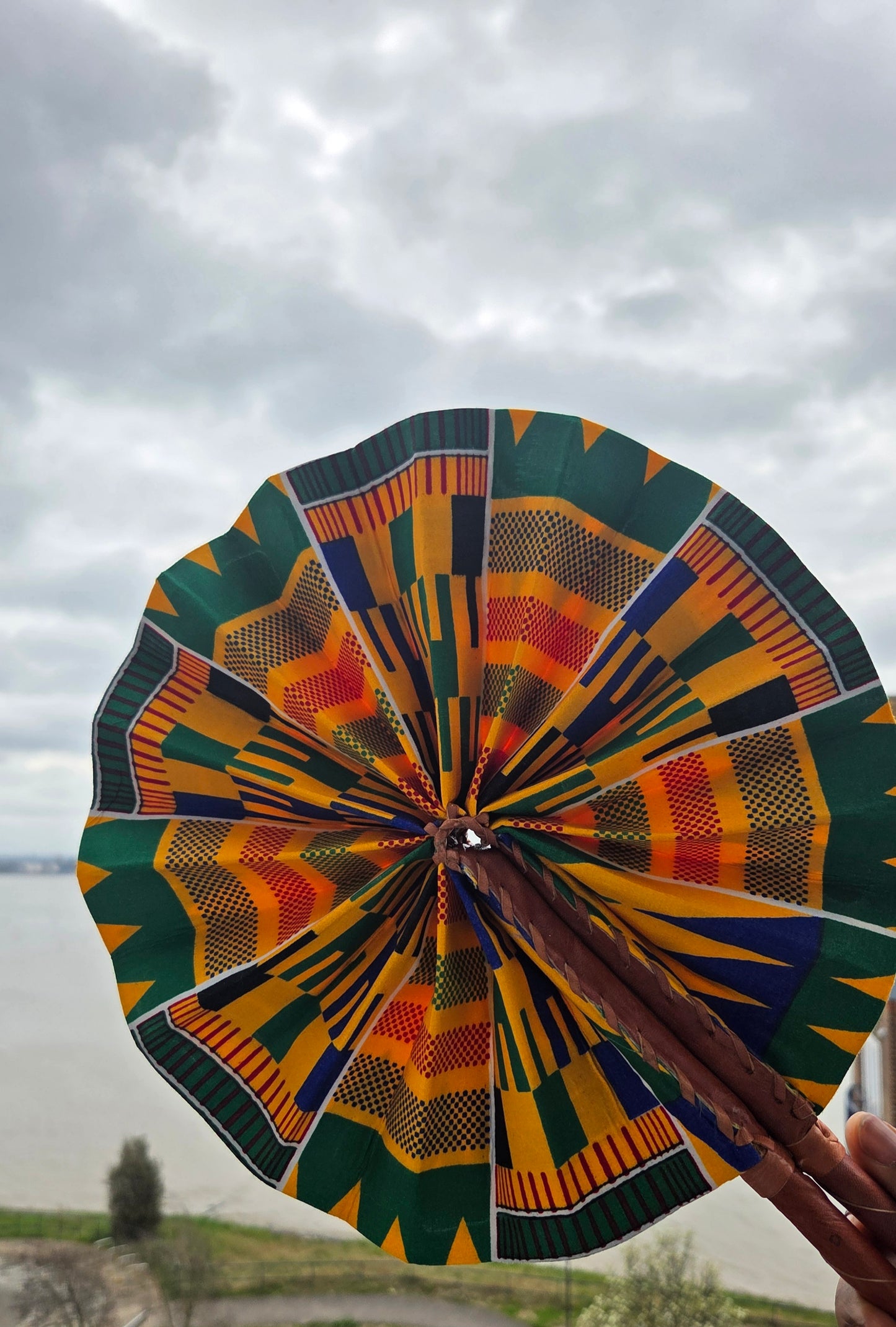 Isis African Print Handheld Fan