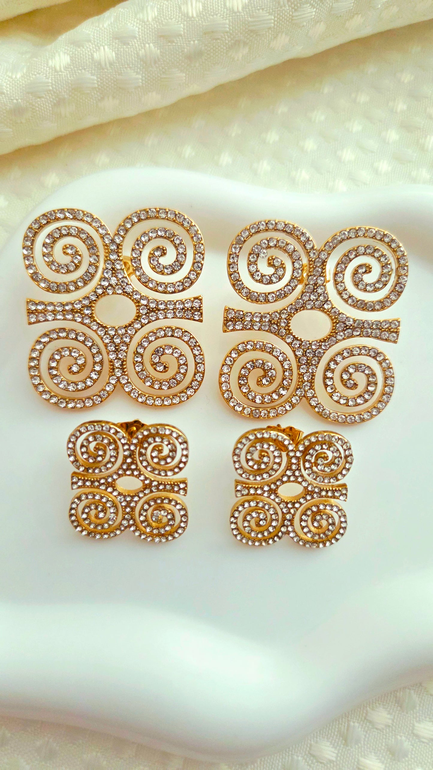 Dwennimmen Adinkra Rhinestone Stud Earrings
