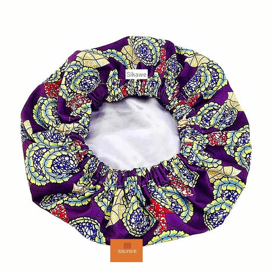Manye African Print Satin-Lined Bonnet