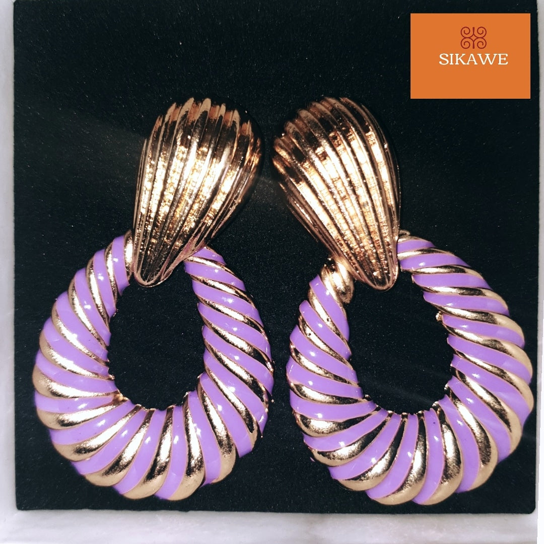 Striped Purple Nikki Earrings