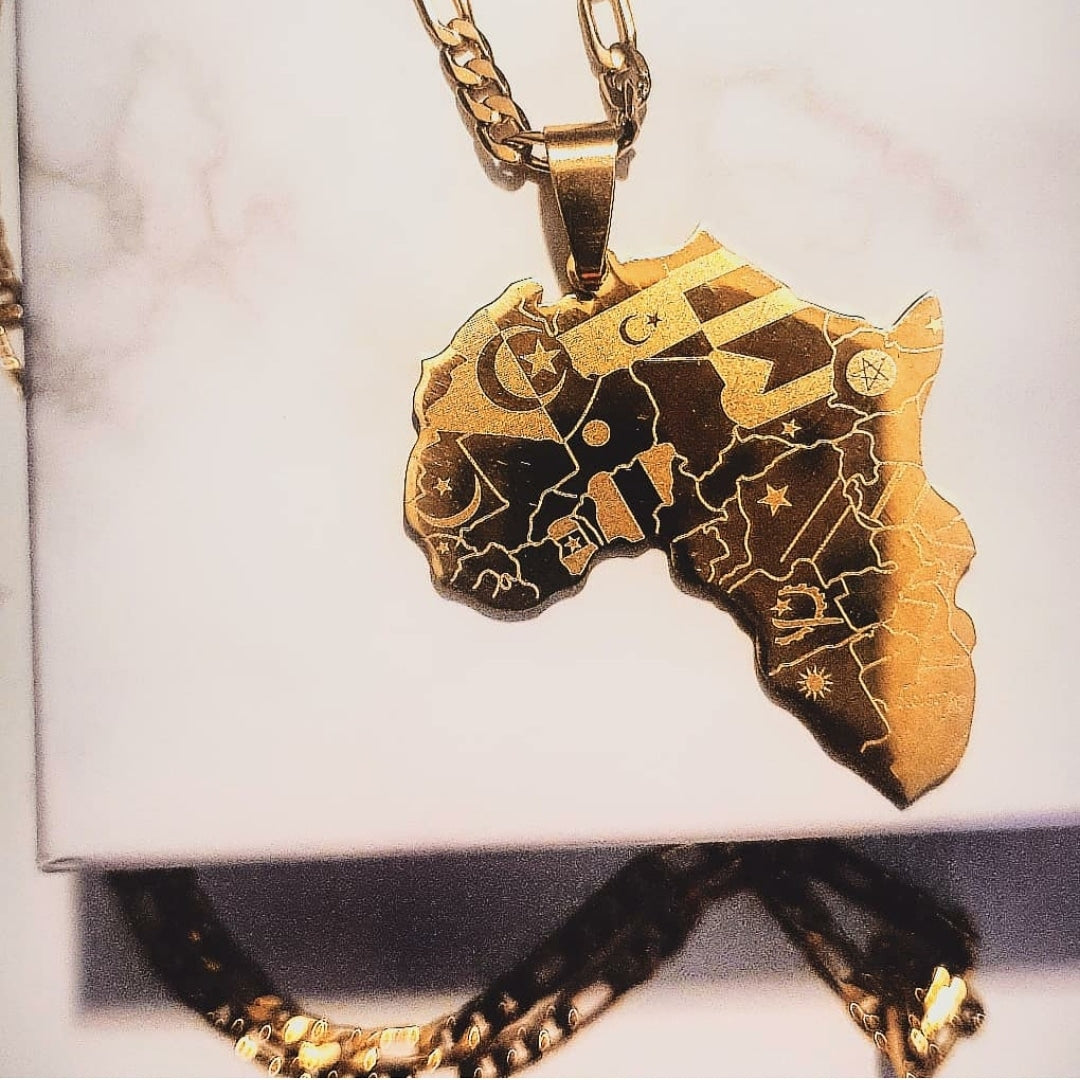 African Flag Pendant Necklace
