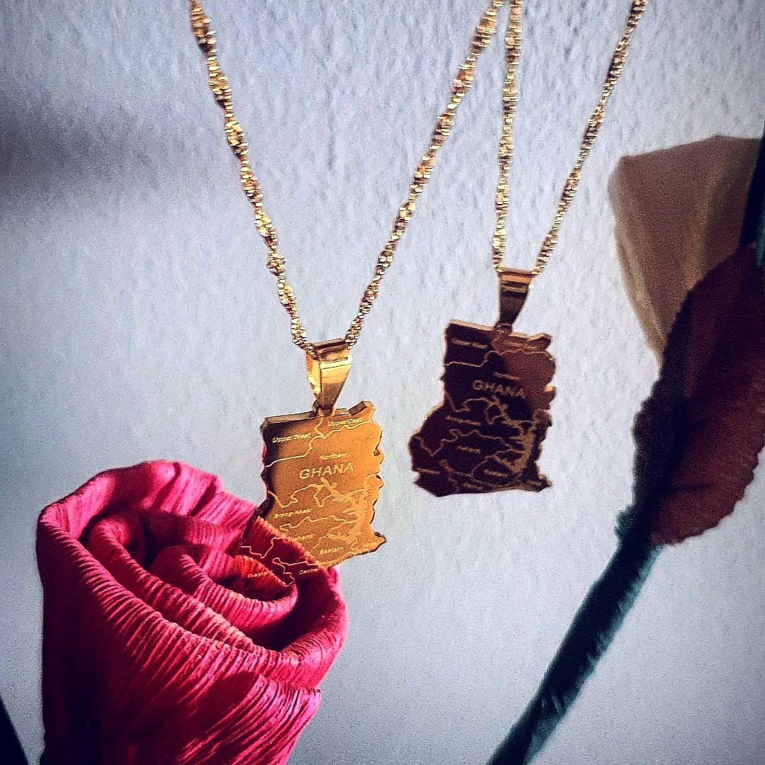 Ghana Map Necklace