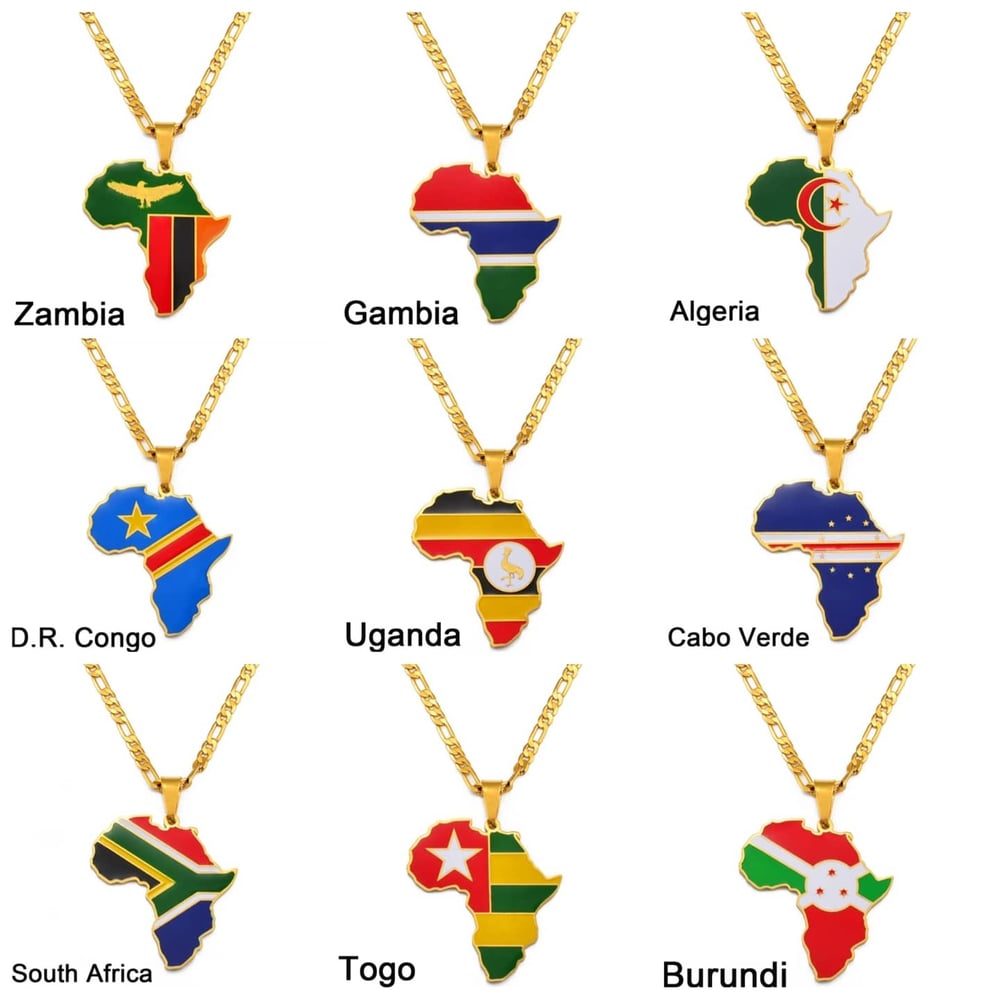 Custom African Country Map Necklace