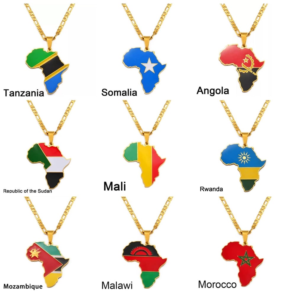 Custom African Country Map Necklace