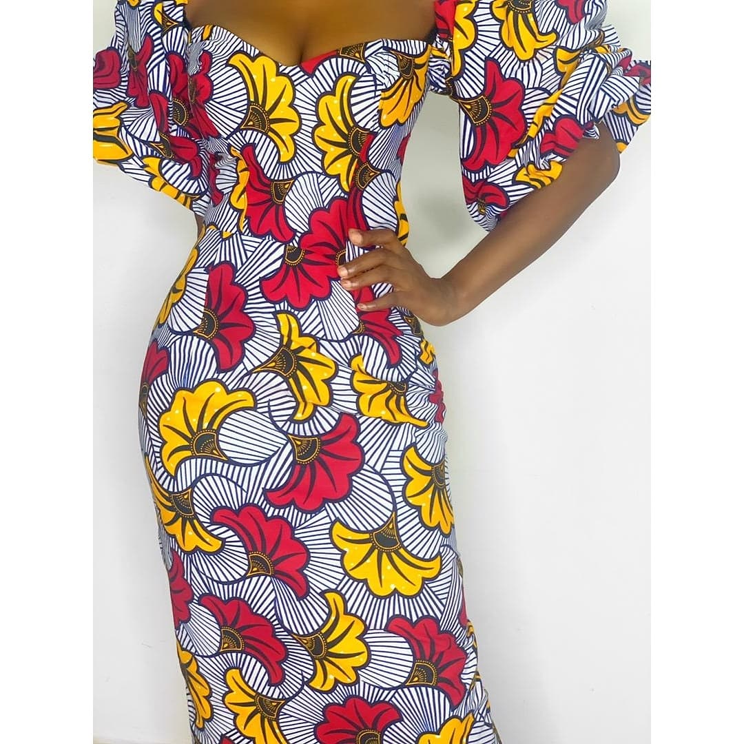Marcia African Print Midi Dress