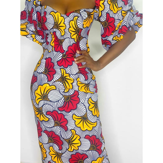 Marcia African Print Midi Dress